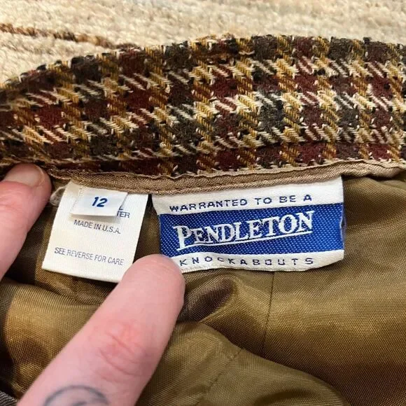 Vintage Pendleton Knockabouts Wool Houndstooth Pencil Skirt Size 12 Made USA - Picture 7 of 7